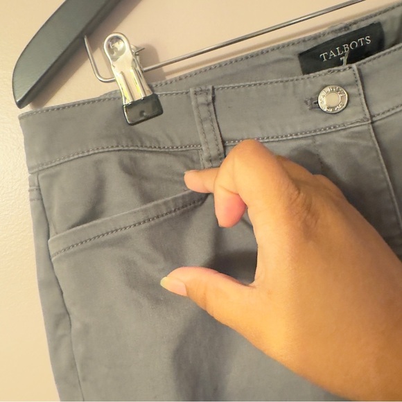Talbots Full-length Chino Pants Gray Women Size 8P - Picture 4 of 11